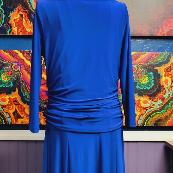 Chaps ~ Sz M ~ Royal Blue ~ Formal ~ Mid Calf Dress ~ NWOT - Picture 4 of 7